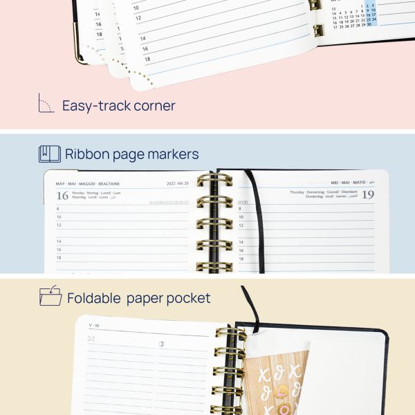 6.75''x4.2'' Custom Academic Planner Vertical Layout 80GSM Ivory Paper