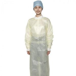 China Aami Level Yellow Disposable Isolation Gown Medical Isolation Clothing on sale