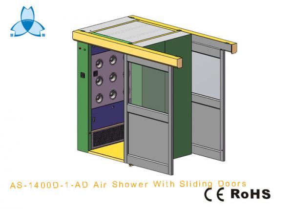 Quality Personal  Interlocked Air Shower Room Auto Single - Leaf Slidng Doors For 2 persons wholesale