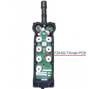 Cheap Telecontrol 6 single speed push buttons cordless remote control F24-6S-TX transmitter main board for sale