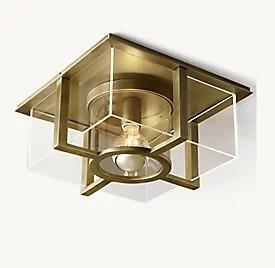 Cheap Inner Cylindrical Shade Brass Ceiling Light Flush Mount 40w for sale