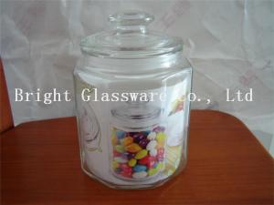 Cheap big glass storage jar with lid, glass container cheap for sale