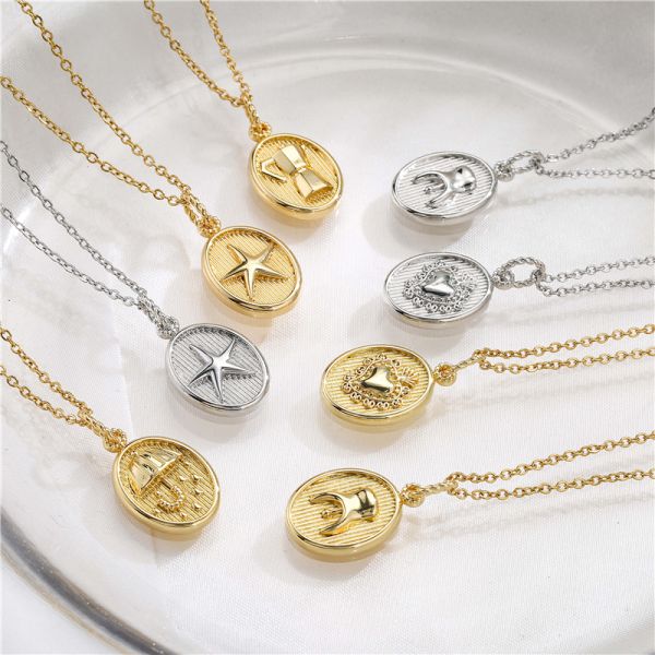 ODM Sterling 925 Silver Pendant Custom Pattern Crystal Necklace