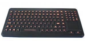Cheap 120 key illuminated rubber ruggedized keyboard with sealed touch pad for sale