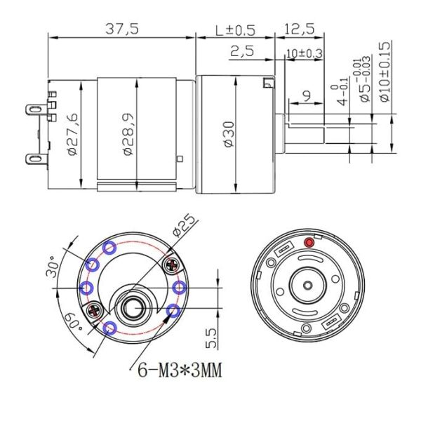 Dc motor 24v encoder dc motor JGB30-385 Encoder Brushed DC Motor 24V