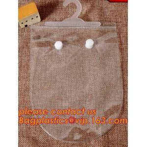 Cheap Reusable Transparent Hanger Hook Plastic Bags, biodegradable Die Cut Punch Handle Plastic Door Hanger Bags for sale