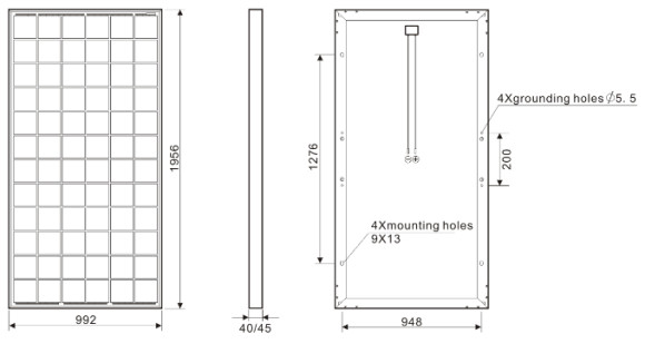 325W 24V Polycrystalline Solar PV Module Long Life Time For Home Systems