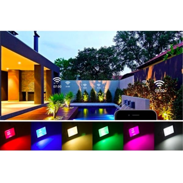 CE WiFi LED Flood Light RGBWW Smart Floodlight With Motion Sensor