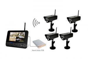 Cheap Digital Remote Home Surveillance Four Screen DVR Transmitter 250cd/m2 Brightness for sale