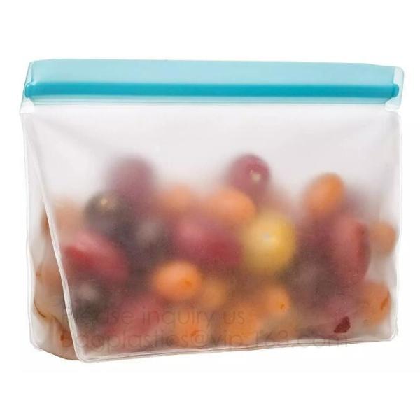 Silicone Plastic Packaging Food Zip Silicon Freezer Fresh Vegetable Storage Bags Fresh Fridge Food Preservation Bag Reus