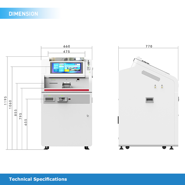 All In One Smart Teller Machine , Portable Touch Screen ATM Machine
