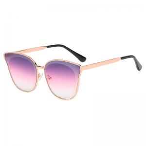 Cheap Womens Cat Eye Metal Frame Sunglasses Mirrored Tint Lenses CE for sale