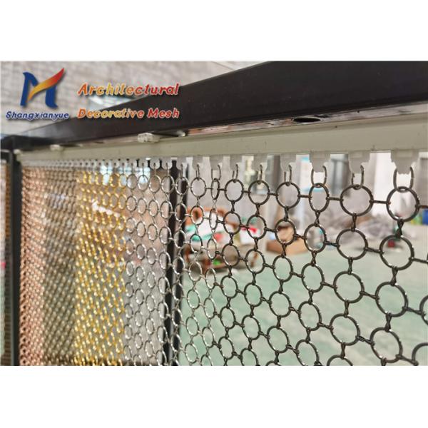 Electroplating Ring Mesh Curtain 1.2mm 10mm Rose Gold Wire Mesh