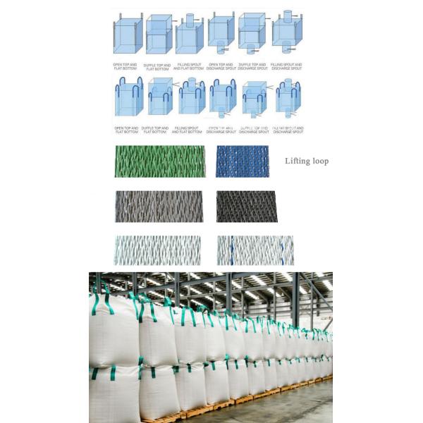 PP Empty 1 Tonne Bulk Bags White Jumbo Flexible Intermediate Bulk