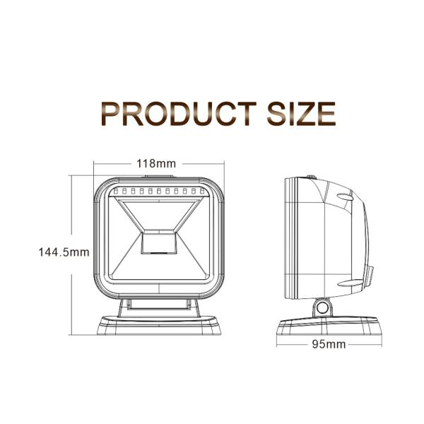 PS80H Pos Printer Scanner High Performance Desktop Barcode Reader 2d Qr Code Reader Barcode Scanner