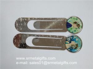 Cheap Clear epoxy coated steel bookmarks, print epoxy coating metal bookmarks factory for sale