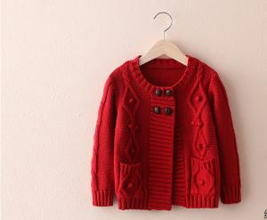 China Sweet  Girl's cardigan sweater long-sleeve knitting sweater handmade sweater on sale