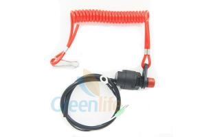 China Red Color Flexible Coil Lanyard For Switch Off Outboard Motor 12CM Length on sale