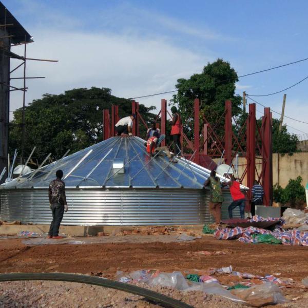 Wheat Storage Silos Galvanized Steel Grain Feed Bin Flat Bottom 3.5mm Steel Thick