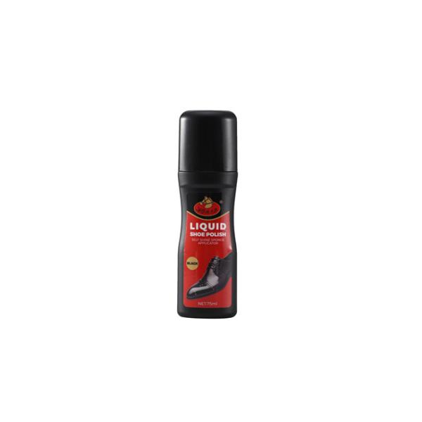 Premium Black Liquid Shoe Polish 75 Ml / 2.46 Fl. Oz. Instant Instant Leather Wax With Sponge Applicator Included