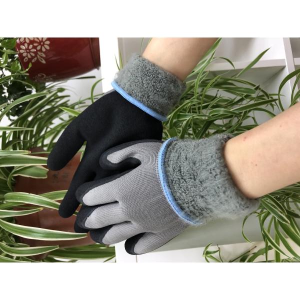 7 Gauge Terry Brushed Inside Winter Nitrile Gloves For Cold Weather