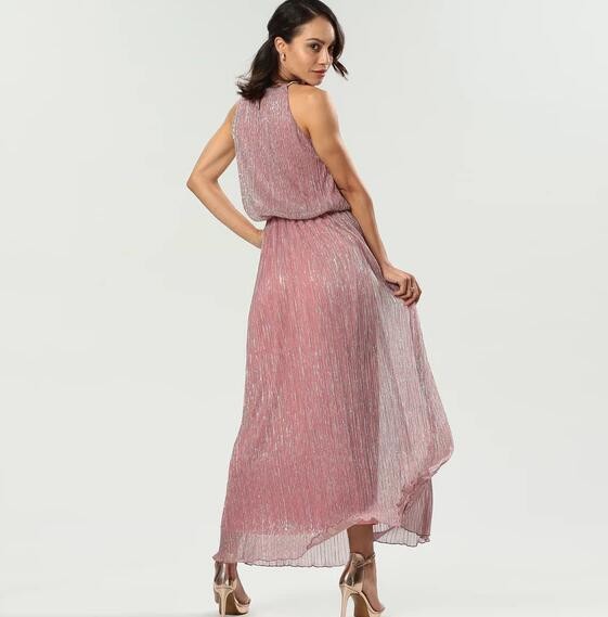 2019 new fashion ladies dress womens Metallic Shimmer Maxi Dress party dress