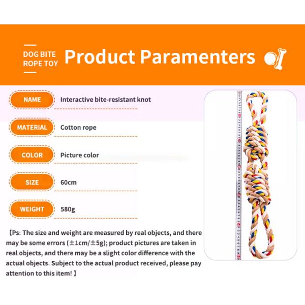 Dog Toy Pet Cotton Rope Toy Tough Rope Mixed Color Fun and Durable for Active Pets