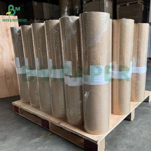 Cheap 60gram 30in Width 1 Side MG Pure Brown Ribbed Kraft Paper For Package for sale