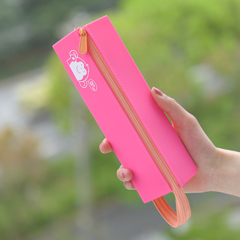 Silicone Waterproof Pencil Pouch Non-toxic Portable Pen Bag for Office School Supplies