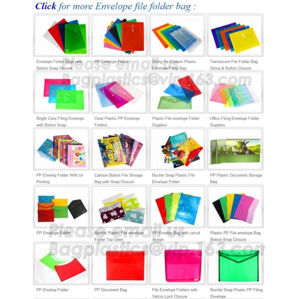 pp envelope pocket folder custom cute printed a4 plastic document carrying file folder bag