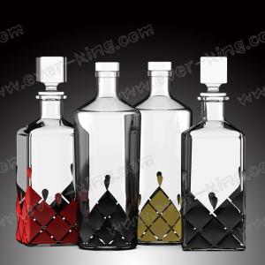 Cheap 750ml Clear Empty Crystal Glass Bottle For Spirits Liquor for sale