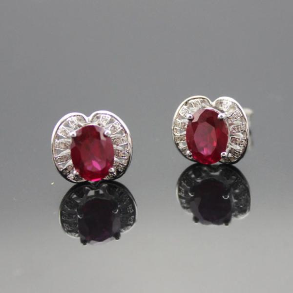 Sterling Silver Green Cubic Zircon Stud Earrings(E03)