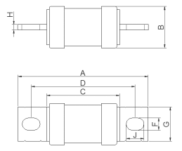 Electric Vehicle High Breaking Capacity Fuse AC690V White Colour
