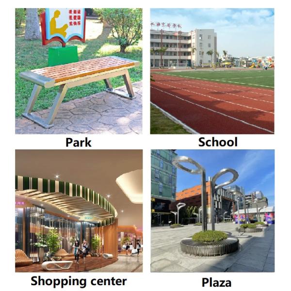 Aluminum Waterproof Outdoor Backless Bench Backless Metal Garden Bench