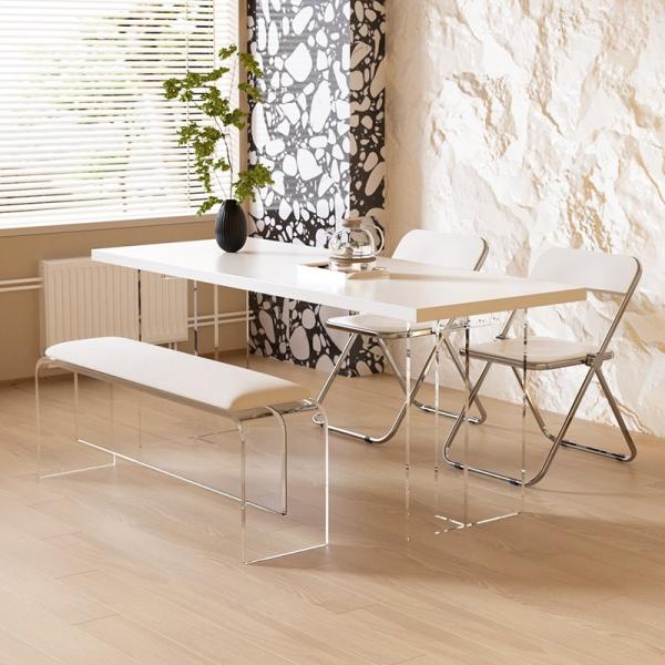 Transparent Suspended Acrylic Bench Living Room Doorway Shoe Dining Bench