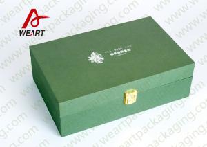China Green Paper Jewelry Gift Boxes , Custom Embossed Personalized Boxes For Business on sale
