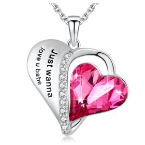 China Elegant Women Sterling Silver Pendant Necklace With Hypoallergenic Austrian Crystal OEM on sale