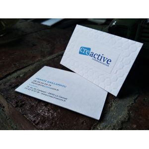 China Thick Cotton Paper Embossed Business Cards , Unique Business Cards 90*54mm on sale