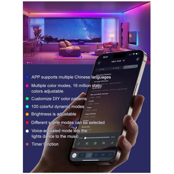 7 Color Solar Decorative Light 200LM Camping String Light USB Powered