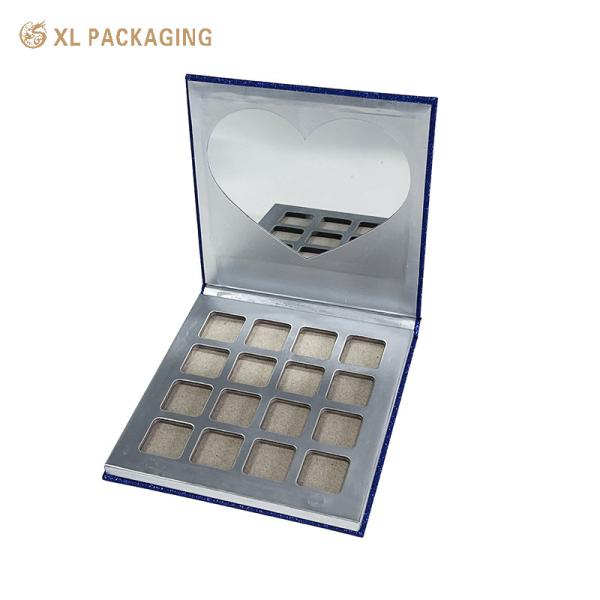 XL Packaging Customized Rigid Paperboard Magnetic Eyeshadow Pans Box With Mirror Premium Empty Packaging For Cosmetics