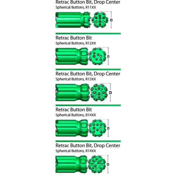 Spherical Ballistic Retractable Drill Bit T51 Threaded Rock Drilling Tools