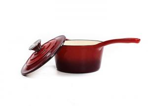 Cheap Eco Friendly 19cm Cast Iron Saucepan Enamel Coated With Lid for sale