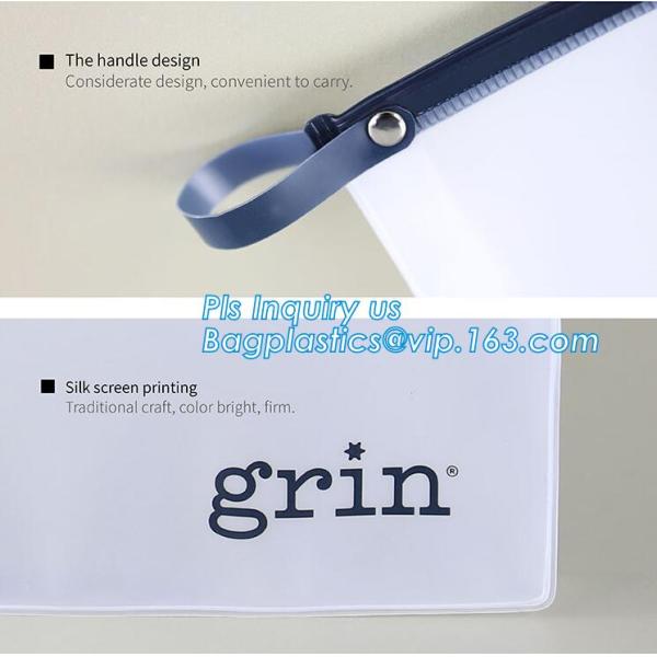 Waterproof Zip lockkk slider PVC Travel Cosmetic Bag Makeup Organizer Bag for Women Girls, eva pvc zip bag for promotion pa