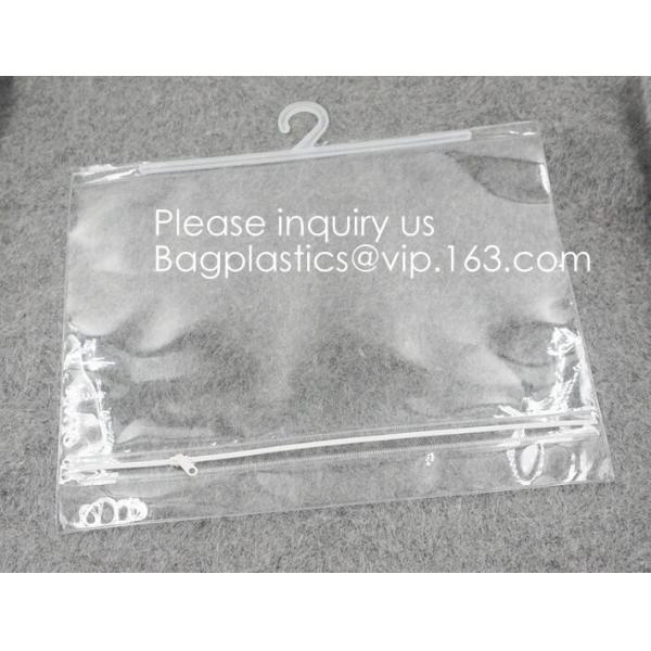 Transparent PVC hanger hook plastic bags for clothes packing,Better Protect and store CD's, books, magazines, papers and
