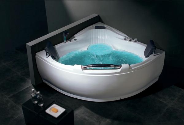 Quality Stand Spa Bathtubs Quadrant Shaped Bubble Jet Bathtub / Jacuzzi Tubs 150X150X78cm wholesale