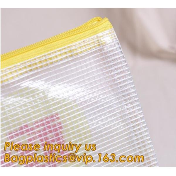 clear pvc zipper toiletry bag travel document stationery bag,office supplies PVC tarpaulin mesh document bag with waterp