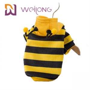 Cheap Apis Florea Pet Clothing Strip Bee Funny Costume Dog Hoodie Clothes for sale