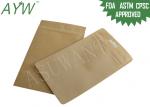 One Side Clear Small Kraft Paper Bags For Areca Nut , OEM Kraft Stand Up Pouches