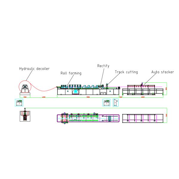 14 stations Solar Roll Forming Machine with 65mm solid shaft