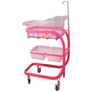 Cheap Silent Castor Hospital Baby Crib Pink Plastic Swing Bassinet Easy Operation Baby Bassinet Crib for sale